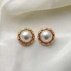 Faux Pearl Alloy Earring 1 Pair - White - One Size