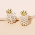 Pineapple Stud Earring 1 Pair - Gold - One Size
