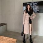 Color-block Long-sleeve Coat As Shown In Figure - One Size