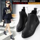 Faux Leather Pointed Chelsea Boots