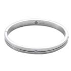 Titanium Bangle With 1 Crystal Steel - One Size