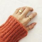 Set Of 3: Wide / Slim / Ribbed Ring Gold - One Size