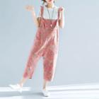 Floral Print Cropped Pinafore Jumpsuit