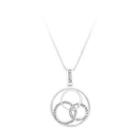925 Sterling Silver Annular Pendant With White Cubic Zircon And Necklace