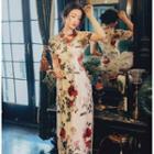 Embroider Rose Cheongsam Dress