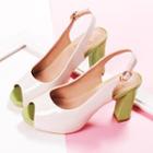 Peep-toe Block Heel Sandals