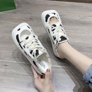 Square Toe Platform Sneaker Mules