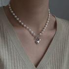 Heart Pendant Sterling Silver Freshwater Pearl Necklace