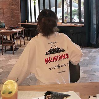 Lettering Printed Long-sleeve T-shirt