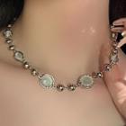Faux Gemstone Necklace Necklace - Silver - One Size