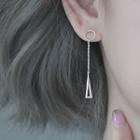 Non-matching 925 Sterling Silver Geometric Dangle Earring 1 Pair - 925 Silver - Triangle - One Size