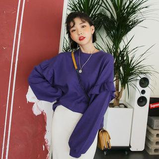 Frill-trim Loose-fit Pullover