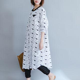 Animal Print Long Sleeve Dress