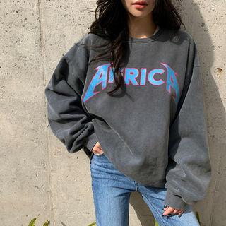 Africa Letter Sweatshirt Dark Gray - One Size