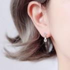 925 Sterling Silver Rhinestone Dangle Earring 1 Pair - Rhinestone Earrings - One Size