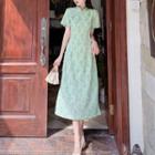 Short-sleeve Stand-collar Chinese Knot Button Dress