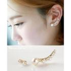 Faux-pearl Asymmetric Earrings