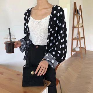 Dotted Open-front Cardigan As Shown In Figure - One Size
