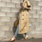 Short-sleeve Trench Coat With Sash