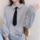 Collared Pullover / Tie