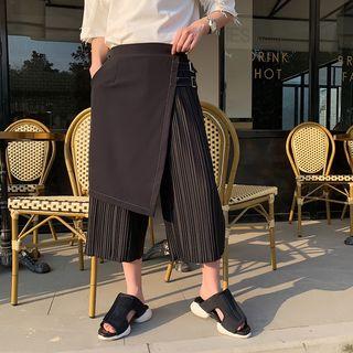 Flap Wide-leg Cropped Pants