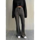 Boot-cut Rib-knit Pants