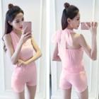 Set: Halter Bow Tank Top + Shorts