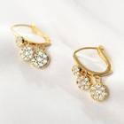 Rhinestone Disc Sterling Silver Fringed Earring