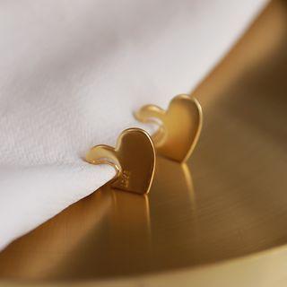 Heart Alloy Cuff Earring 1 Pair - Clip On Earring - Gold - One Size