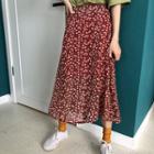 Patterned Chiffon A-line Midi Skirt