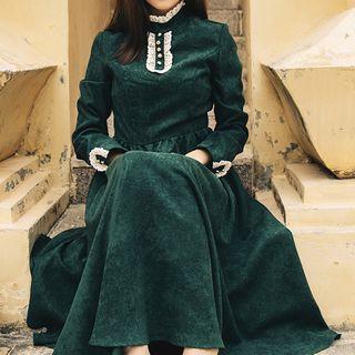 Long-sleeve Corduroy Maxi Dress