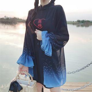 Light Jacket / Short-sleeve Chinese Character Mini Dress