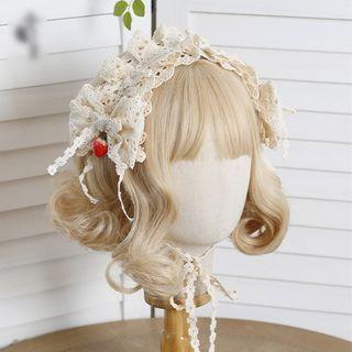 Strawberry / Lace Headpiece / Lace Bow Hair Clip / Set