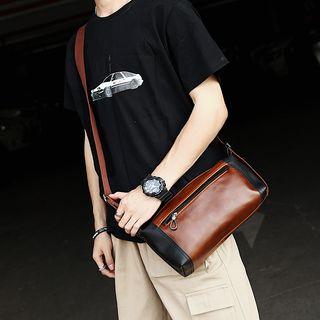 Color Block Crossbody Bag Coffee - One Size