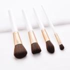 Set Of 4 : Make-up Brush Set Of 4 - Wooden Handle - T-04-029 - White - One Size