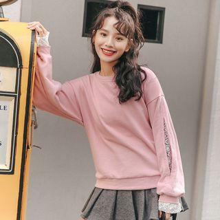 Lace Panel Cutout Sweatshirt