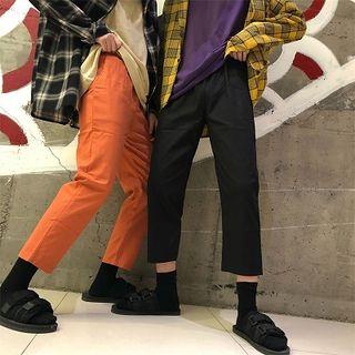 Couple Matching Cropped Straight-cut Pants