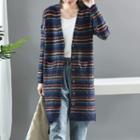 Striped Cardigan Navy Blue - One Size