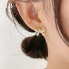 Bow Faux Pearl Alloy Earring 1 Pair - Bow Faux Pearl Alloy Earring - Gold - One Size