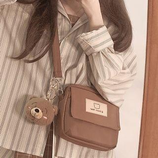 Bear Applique Zip Crossbody Bag