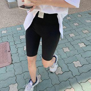 Letter Patch Biker Shorts