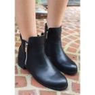 Zip Faux-leather Ankle Boots