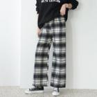 Tartan-plaid Flannel Wide Pants