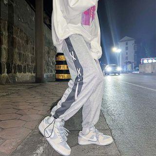 Color Block Lace Up Sweatpants