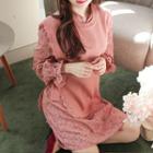 Tie-side Pointelle-knit Vest