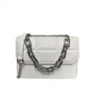 Chain Strap Flap Hobo Bag White - One Size