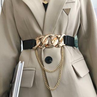 Chunky Chain Buckled Elastic Belt