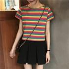 Rainbow Block Short-sleeve Top