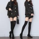 Set: Double-breasted Tweed Jacket + Mini Skorts