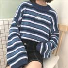 Cropped Boxy Stripe Sweater